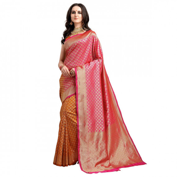 https://www.zestystyles.in/products/pink-mustard-yellow-ethnic-motifs-woven-design-half-half-kanjeevaram-saree